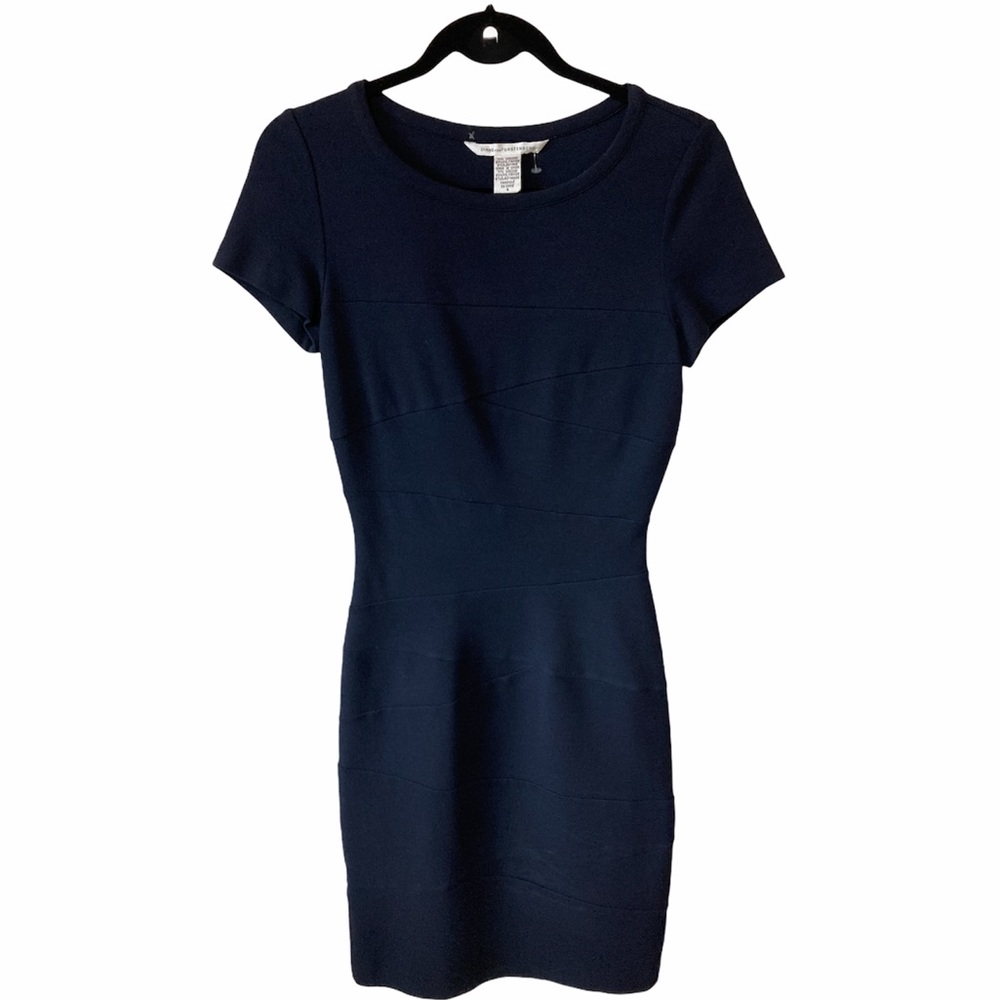 Diane Von Furstenberg Navy Bandage Style Dress